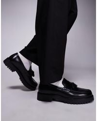 Walk London - Mocasines Negros Con Borlas De Cuero Sean De - Lyst