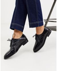 & Other Stories Черные Кожаные Броги С Эффектом Крокодиловой Кожи -черный