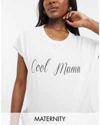 GeBe Maternity T-shirt bianca con scritta "cool mama" - Bianco