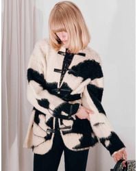 TOPSHOP - Gebreid Jack Met Patroon En Frogsluiting - Lyst
