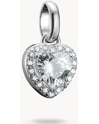 Thomas Sabo - Charm Pendant Heart With Stones Connect - Lyst