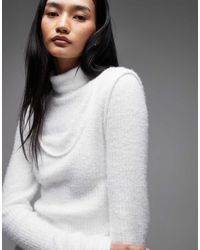 ASOS - Fluffy Rib Double Layer Roll Neck Top - Lyst