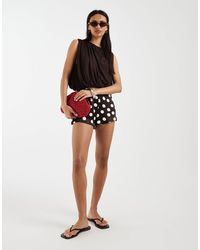 ASOS - Satin Blend Micro Shorts - Lyst