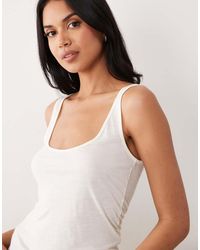 ASOS - Semi Sheer Plunge Scoop Neck Tank - Lyst