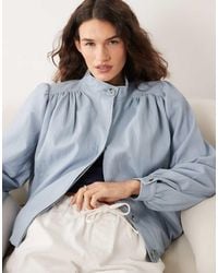 Miss Selfridge - Faux Leather Gathered Detail Jacket - Lyst