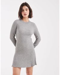 ONLY - – geripptes minikleid aus strick - Lyst