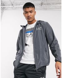 EA7 - Armani Core Id Hooded Logo Jacket - Lyst