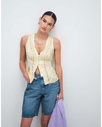 New Look - Satin Lace Top - Lyst