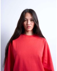 TOPSHOP - Premium Skater T-Shirt Met Interlocknaden En Lange Mouwen - Lyst