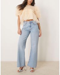Gina Tricot - Jean ample à taille basse - clair délavé - Lyst