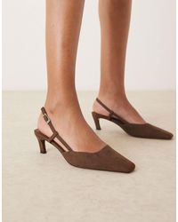 ASOS - Shadow Chisel Toe Slingback Mid Heel Shoes - Lyst