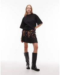 AllSaints - Mini Rok Met Bloemenprint - Lyst