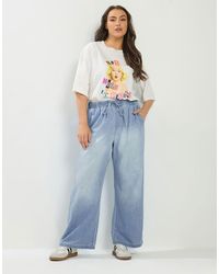 Yours Clothing - Drawstring Wide Leg Jeans - Lyst
