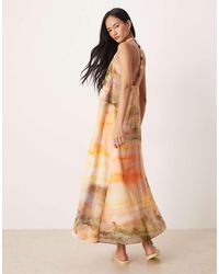 ASOS - Halter Neck Maxi Dress With Bead Detailing - Lyst