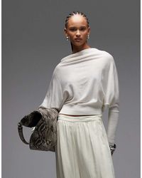 AllSaints - Ridley Cropped Wool Knit Jumper - Lyst