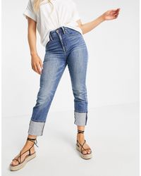 Madewell – jeans mit geradem bein mit umschlag - Blau