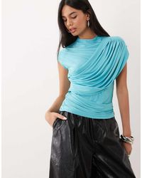 ASOS - Slinky Ruched Drape Detail Top - Lyst