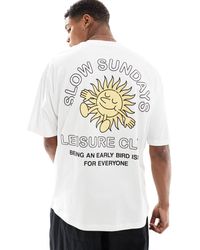 ASOS - Camiseta blanca extragrande con estampado "sunshine" en la espalda - Lyst