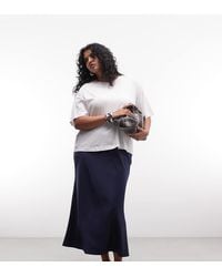 ASOS - Asos Design Curve Satin Bias Midi Skirt - Lyst