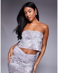 ASOS - Asos x the sourced collection – trägerloses pailletten-oberteil - Lyst