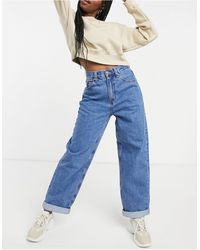 Stradivarius Recycled Cotton Oversized Mom Fit Jean - Blue