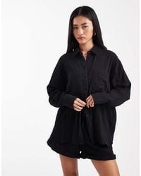 ASOS - Oversized Textured Cotton Shirt - Lyst