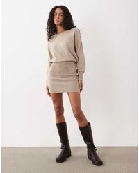 Cotton On - Knit Tunic Long Sleeve Off Shoulder Dress - Lyst