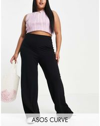 ASOS - Asos Design Curve Basic Wide Leg Jersey Trouser - Lyst
