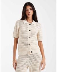 Vero Moda - Half Sleeve Knitted Polo Top Co-Ord - Lyst