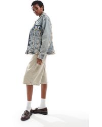 Noisy May - Veste en jean à bords effrangés - délavé - Lyst