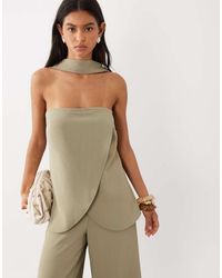 ASOS - Tailored Bandeau Top With Scarf Detail Co-ord - Lyst