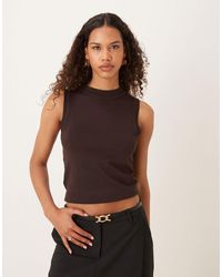 Mango - Fine Knitted High Neck Sleeveless Top - Lyst