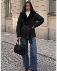 NA-KD - Oversized Belted Bonded Jacket - Lyst