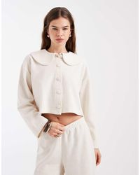 Miss Selfridge - Zacht Geribbeld Vest Met Peter Pan-Kraag - Lyst