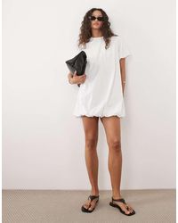ASOS - Short Puff Sleeve Bubble Mini Dress - Lyst