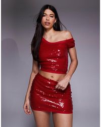ASOS - Co-Ord Sequin Mesh Mix Mini Skirt - Lyst