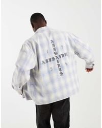 AllSaints - Santos Long Sleeve Check Shirt With Back Embroidery - Lyst