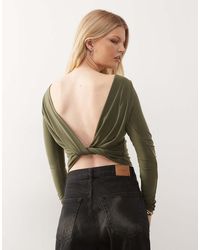 Collusion - Heavy Weight Slash Neck Twist Back Top - Lyst