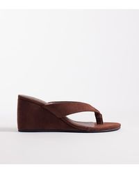 SEQWL Wide Fit - Ines Thong Wedge Sandal - Lyst