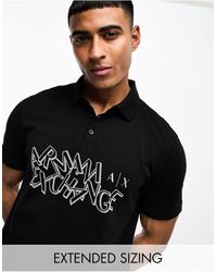 Armani Exchange - Front Logo Polo T-shirt - Lyst