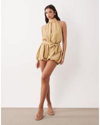 ASOS - Halter Neck Romper With Bloomer Shorts - Lyst