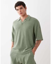 ASOS - Oversized Co-Ord Short Sleeve Knitted Boucle Notch Neck Polo - Lyst