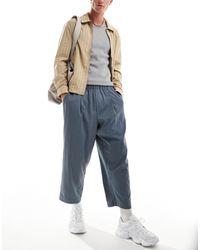 Reclaimed (vintage) - Relaxed Wide Leg Pull On Cropped Trouser - Lyst