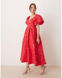 Sister Jane - Dream Puff Sleeve Jacquard Midaxi Dress - Lyst