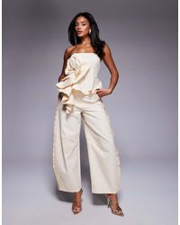 ASOS - Co-ord Cotton Twill Barrel Trouser With Ruffle - Lyst