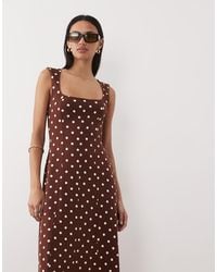 ASOS - Square Neck Seam Detail Midi Dress - Lyst