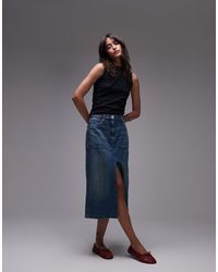 Tommy Hilfiger - – claire – mittellanger utility-jeansrock - Lyst