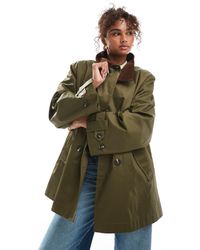 ASOS - – gewachster trenchcoat mit steppfutter - Lyst