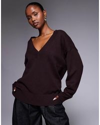 GOOD AMERICAN - Gebreide Sweater Met Diepe V-Hals - Lyst