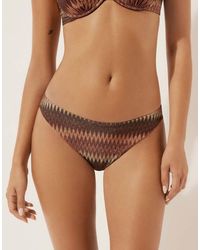Calzedonia - Bikini Bottoms Golden Chevron - Lyst